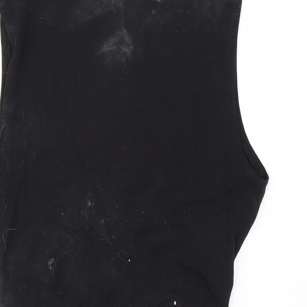 Womens UK Size S H&M Black Cropped Tank