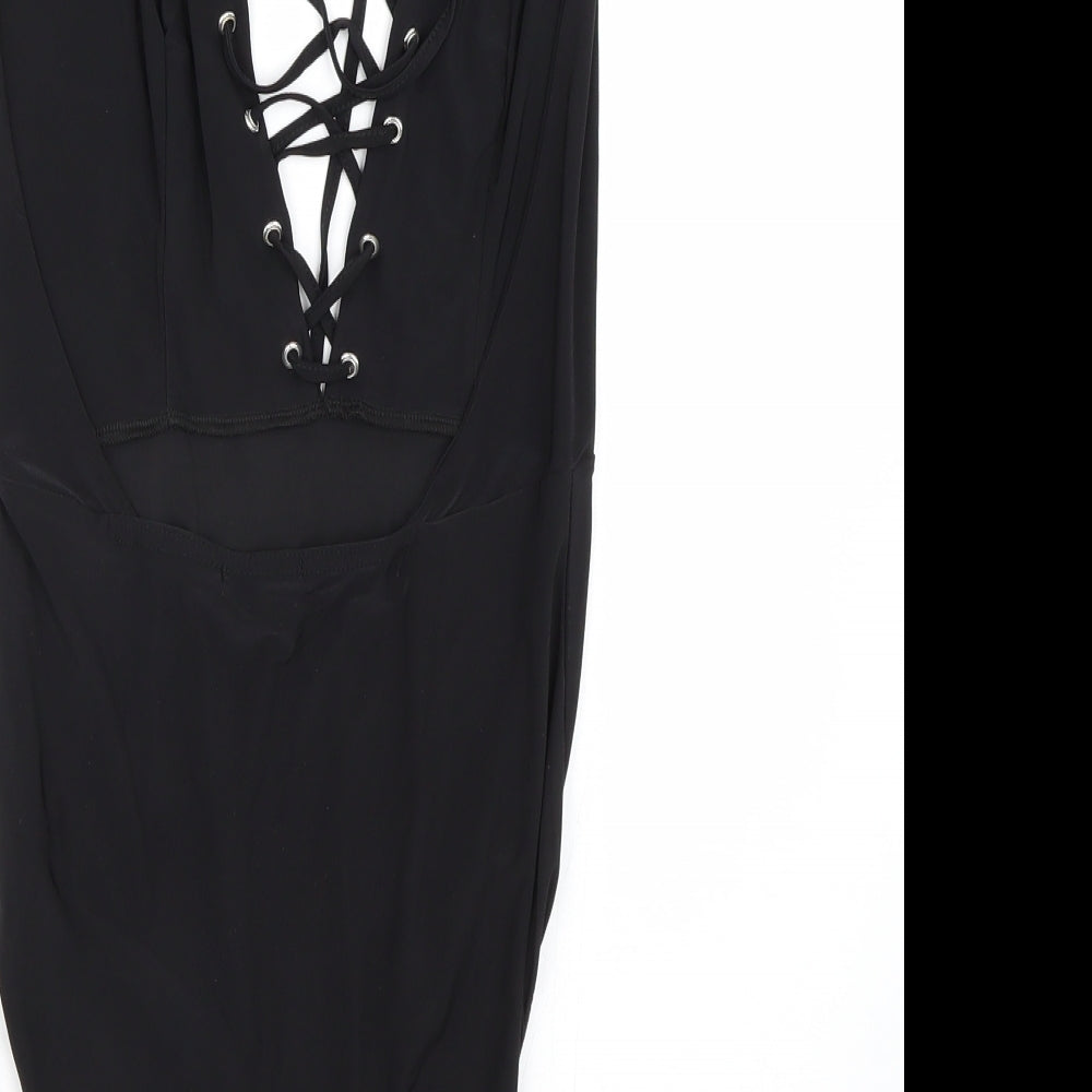 Boohoo Womens Black Catsuit One-Piece Size 8