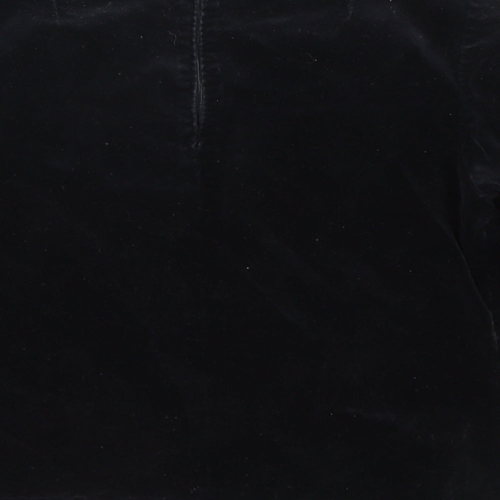 Womens UK Size S Preworn Black Cropped T-Shirt