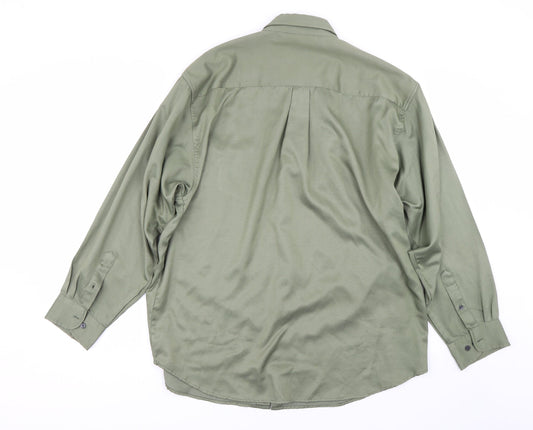Ted Taylor Mens Green Button-Up Size L