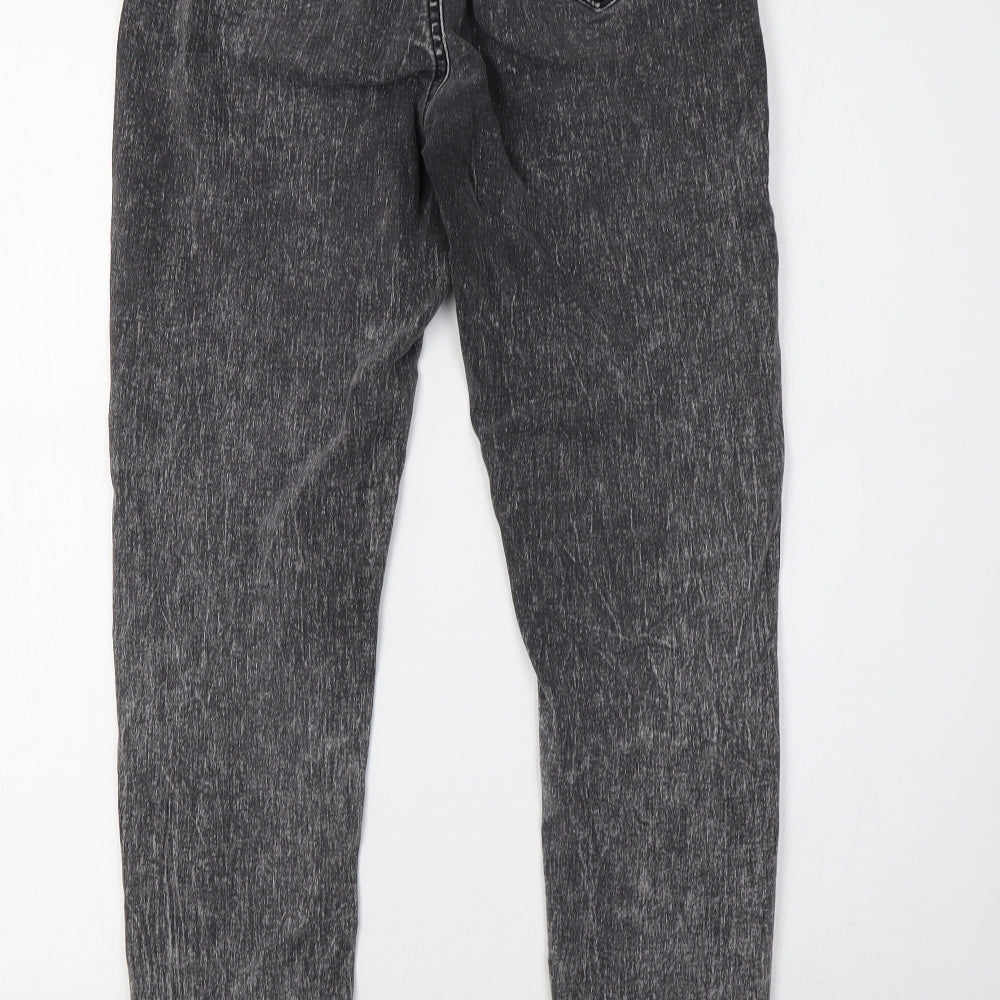 Brand and care label for Primark women’s grey denim skinny jeans, size UK 8, 31-inch leg
