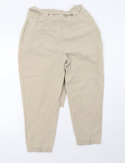 tophsop Womens Beige Trousers Size 14 L26 in