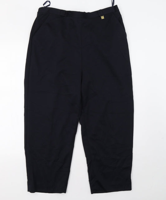 Womens UK Size 16 BM Regular Fit Blue Trousers