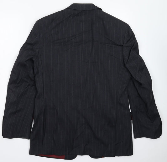 Marks and Spencer Mens Grey Striped Jacket Suit Jacket Size 40
