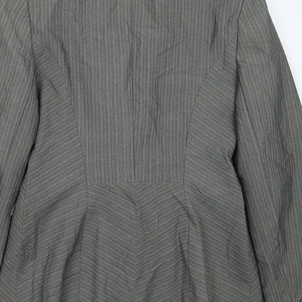 Dorothy Perkins Womens Grey Striped Jacket Suit Jacket Size 8