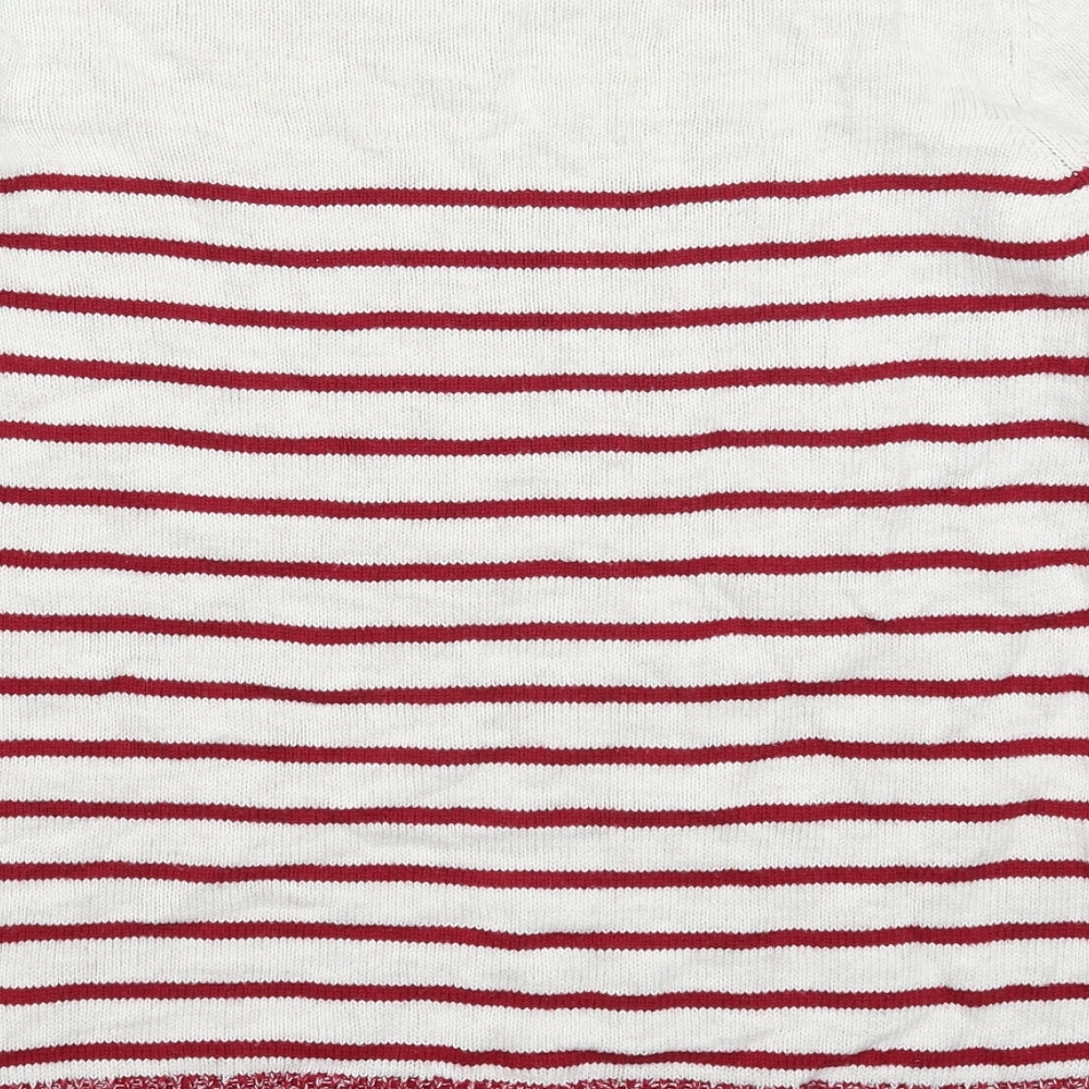 Gap Womens White Striped Knit Pullover Jumper Size M