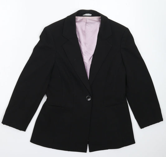 Additional front view of BHS women’s black jacket suit jacket, size UK 10