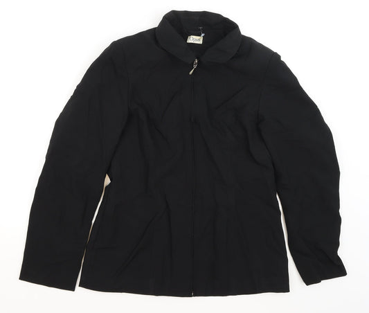 Womens UK Size 12 OPUS Black Full Zip Jumper