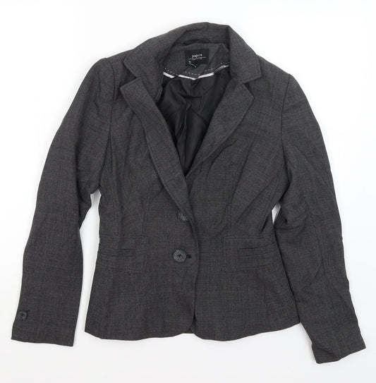 Womens UK Size 10 Papaya Regular Grey Blazer
