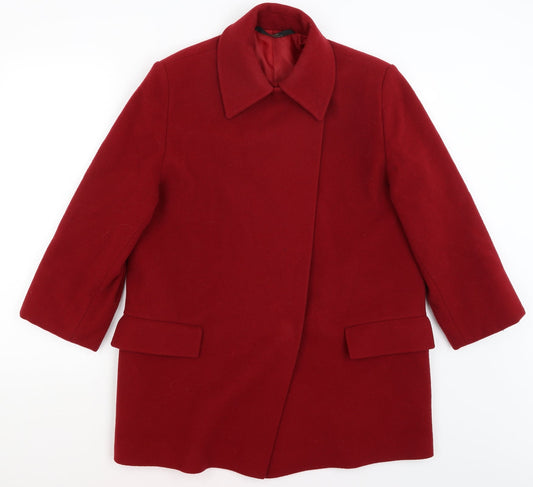 Womens UK Size 8 St Michael Red Overcoat