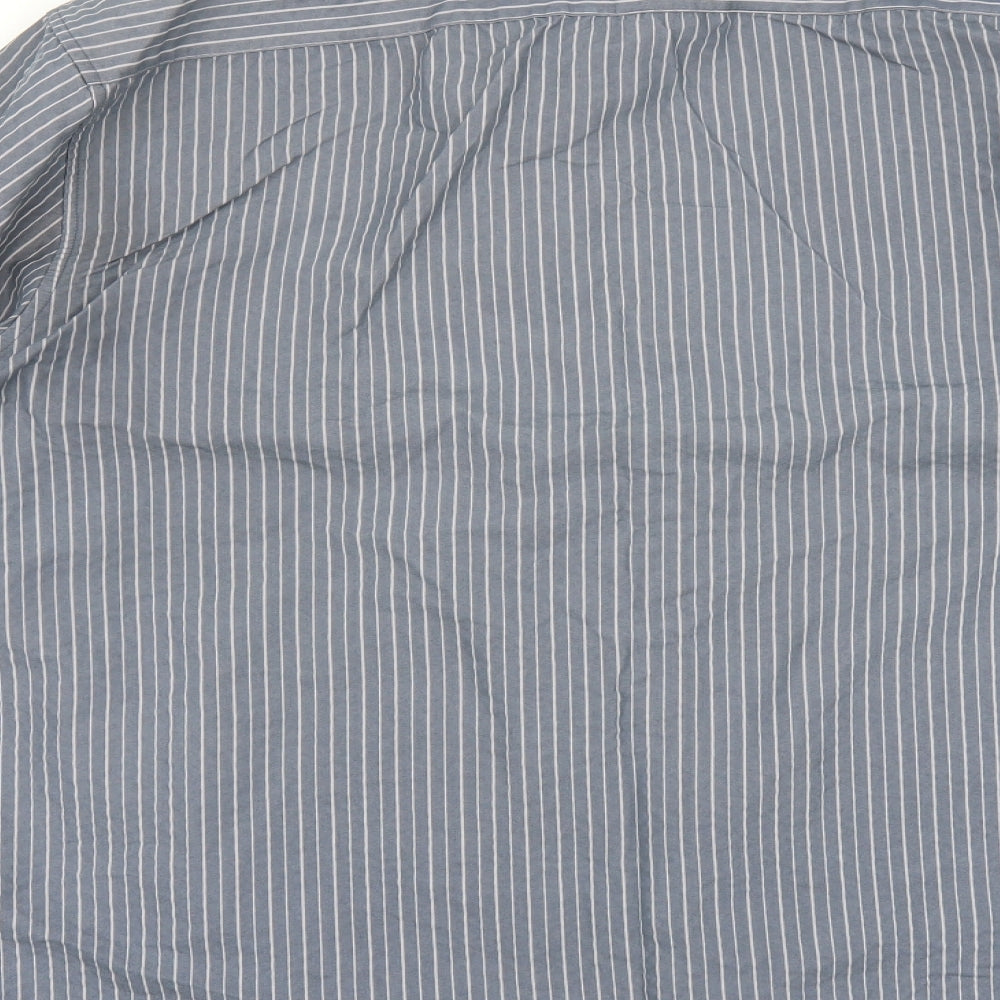 Mens UK Size 2XL BHS Blue Button-Up Long Sleeve Casual Shirt