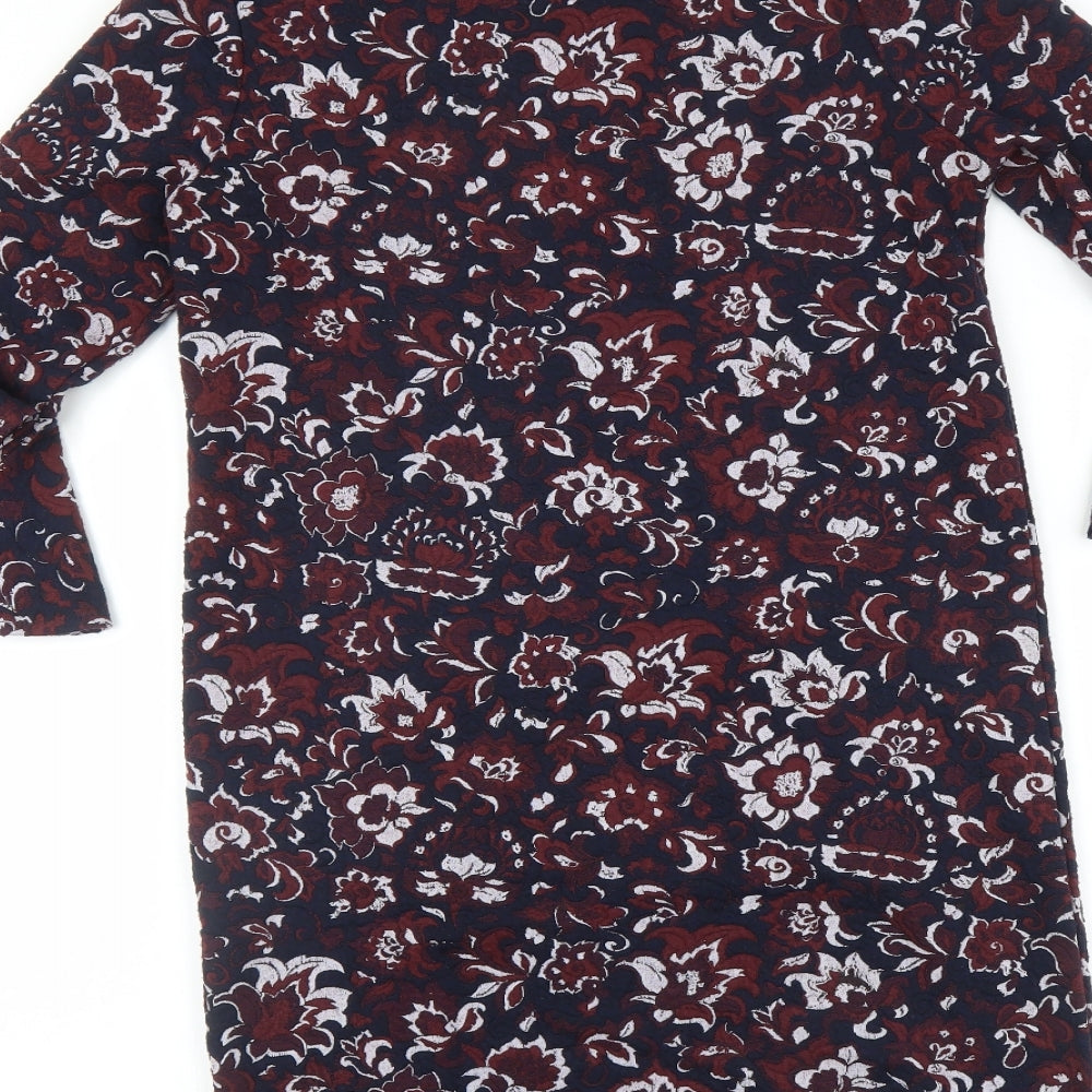 Brand and care label for Next women’s multicoloured floral jumper dress, size UK 6