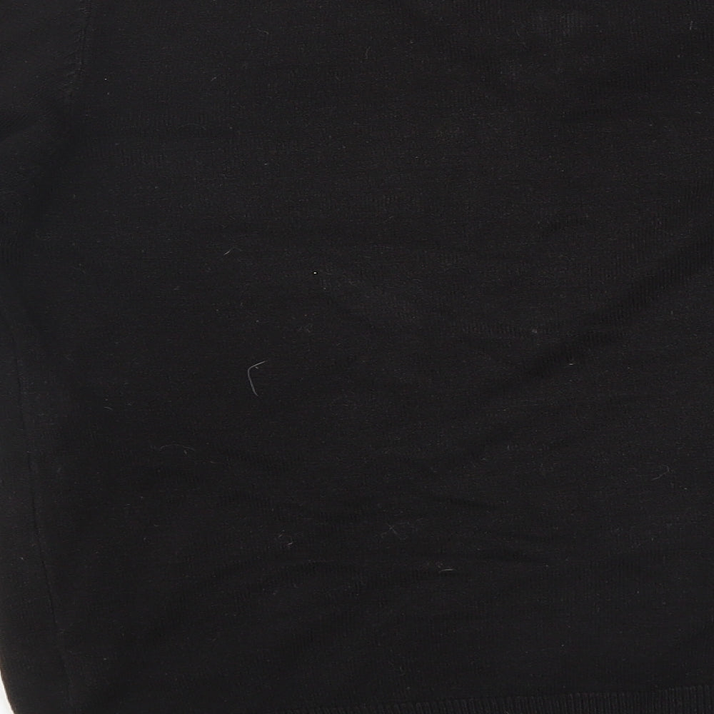 Brand and care label for Cedarwood State men’s black jumper, size S