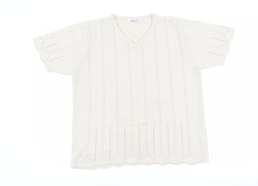 Additional front view of Berkertex women’s beige basic t-shirt, size UK 16
