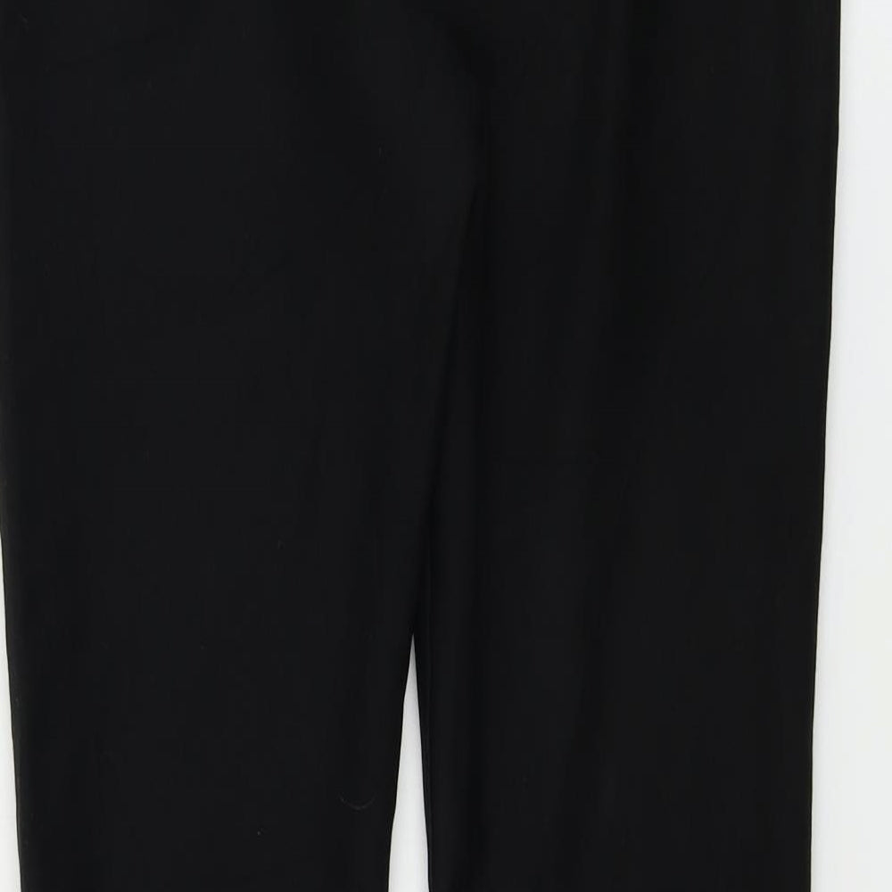Womens UK Size L Preworn Regular Fit Black Trousers