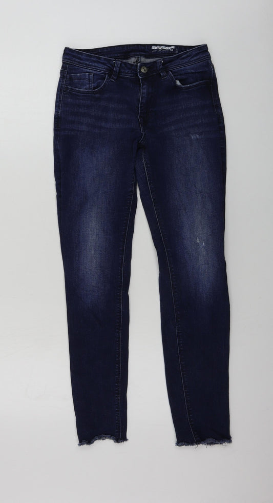 Additional front view of EDC women’s blue skinny jeans, size UK 28, in, 26-inch leg