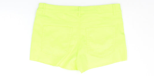 Divided Womens Yellow Houndstooth  Cut-Off Shorts Size L