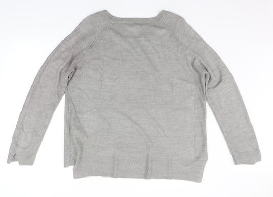 Primark Womens Grey Cardigan Jumper Size 2XL