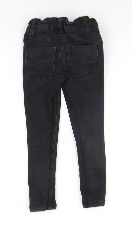 NEXT Girls Beige Ikat Straight Jeans Size 5 Years - DISTRESSED