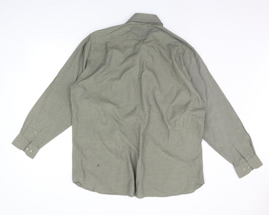 Mens UK Size 16.5 laine taylor Green Button-Up Long Sleeve Casual Shirt
