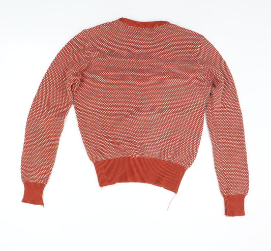 Barons Womens Orange Pullover Jumper Size M
