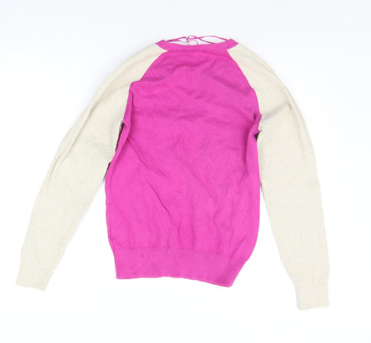 TU Womens Beige Houndstooth Pullover Jumper Size 10