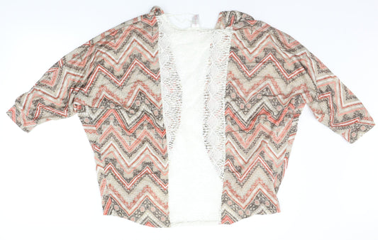 No Boundaries Womens Beige Geometric Cardigan Jumper Size M