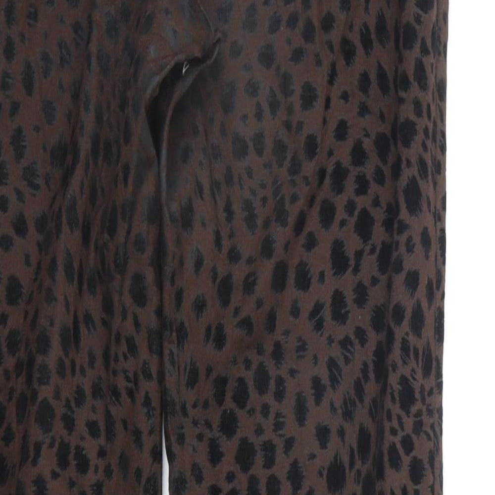 vig tim Womens Brown Animal Print Trousers Size 10 L26 in