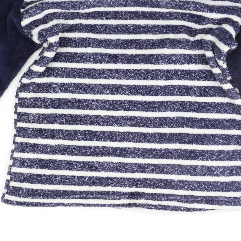 Brand and care label for Hudson's Bay women’s blue striped top pyjama top, size S