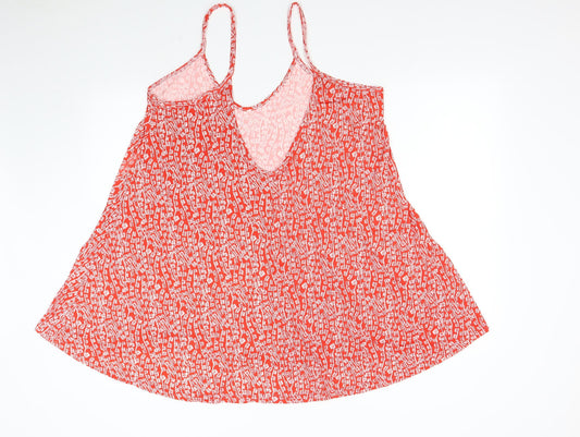 Preworn Womens Red Geometric Slip Dress Size L