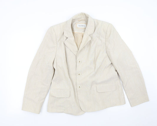 Additional front view of BHS women’s beige jacket suit jacket, size UK 16