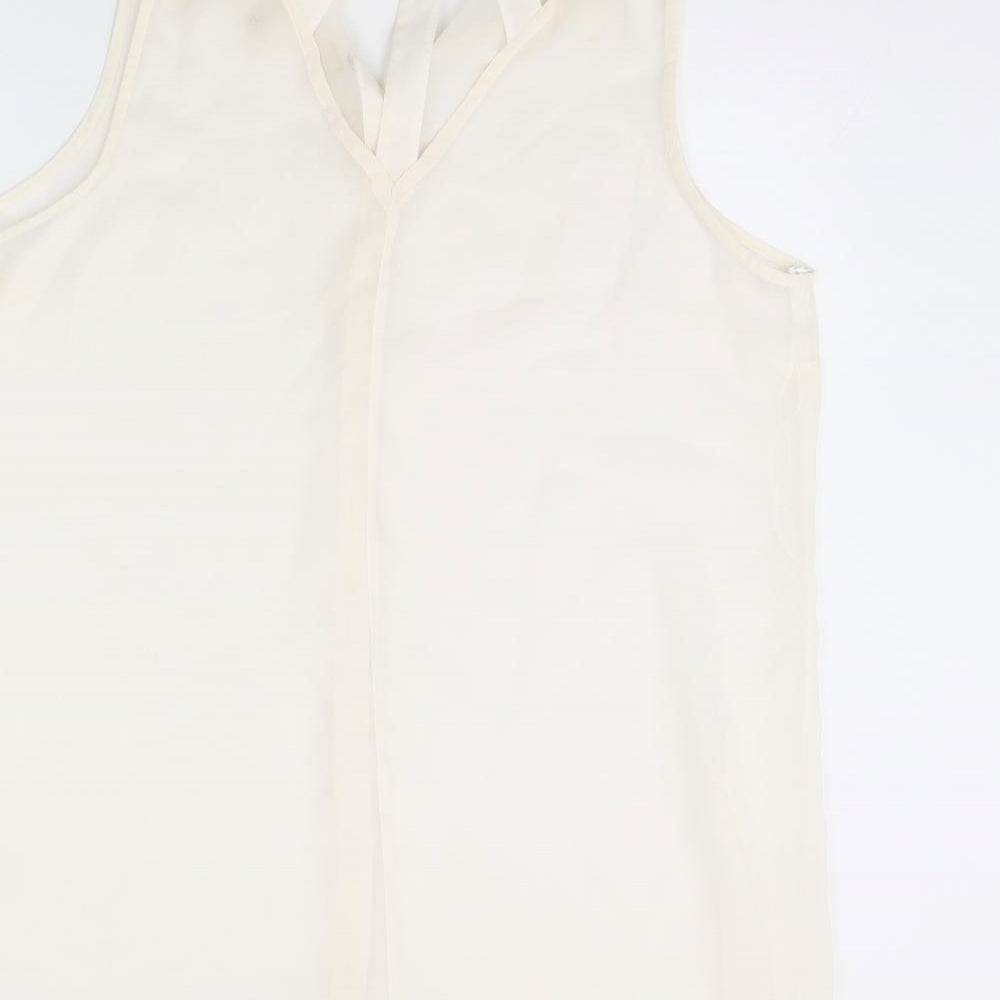 Womens UK Size 16 Preworn Beige Basic Button-Up