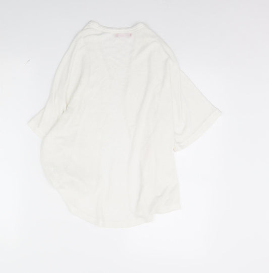 yd Girls White Cardigan Jumper Size 10 Years