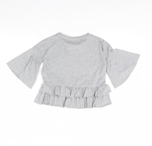 F&F Girls Grey Basic Blouse Size 6 Years