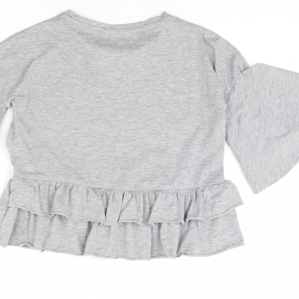 F&F Girls Grey Basic Blouse Size 6 Years