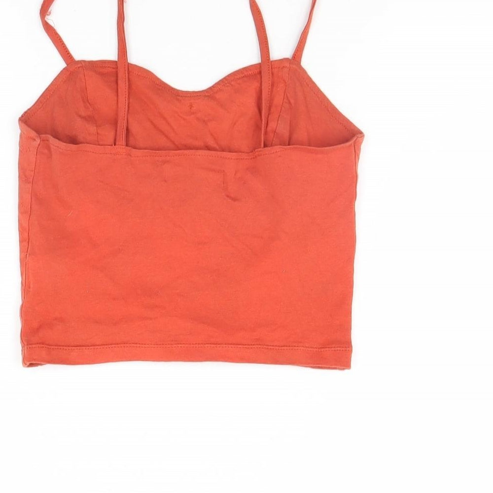 Womens UK Size 4 Primark Orange Cropped Tank