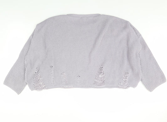 Womens UK Size M New Look Purple Pullover Jumper