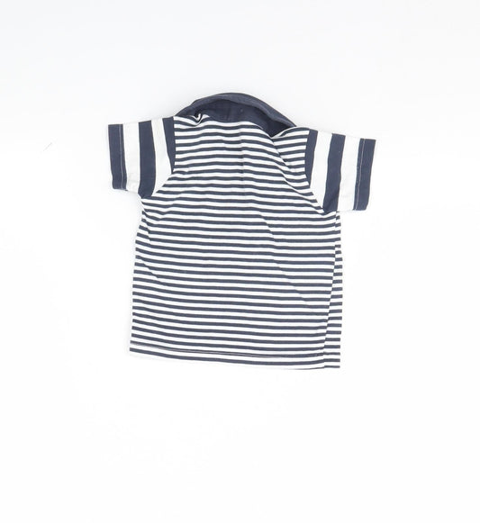 Nutmeg Baby Blue Striped Basic Polo Size 3-6 Months