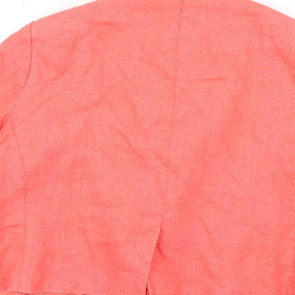 Brand and care label for Evans women’s orange overcoat coat, size UK 22