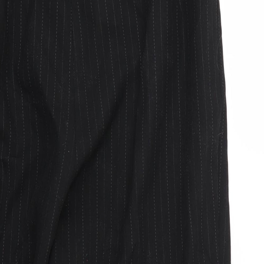 slimma Womens Black Striped Trousers Size 16 L24 in