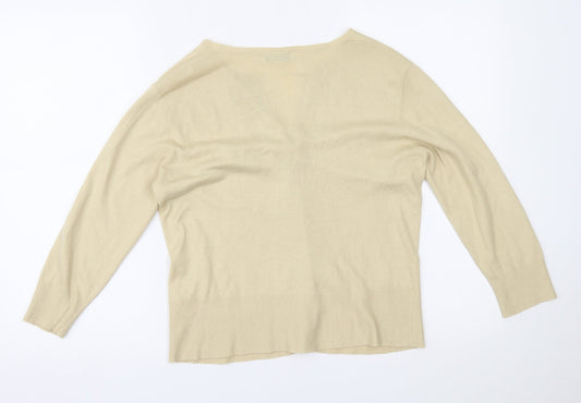 Dorothy Perkins Womens Beige Cardigan Jumper Size 14