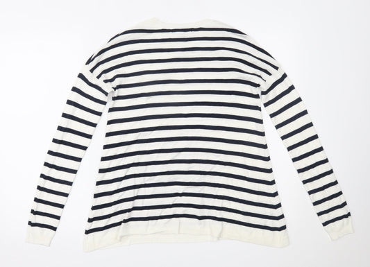 Primark Womens White Striped Basic Blouse Size 10