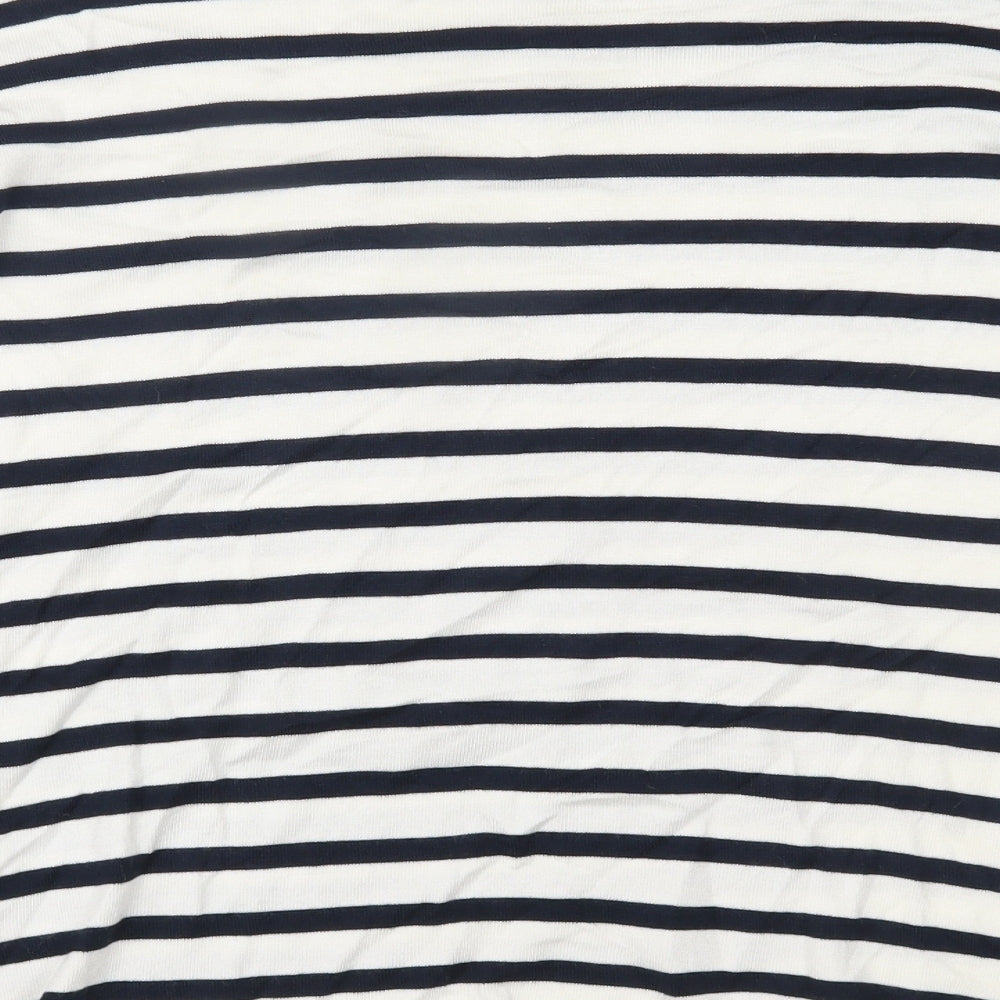 Primark Womens White Striped Basic Blouse Size 10