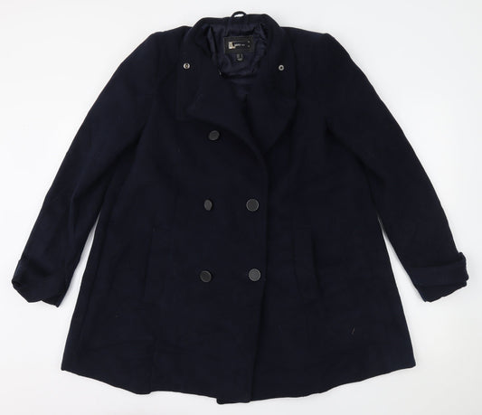 MNG Womens Blue Overcoat Coat Size M