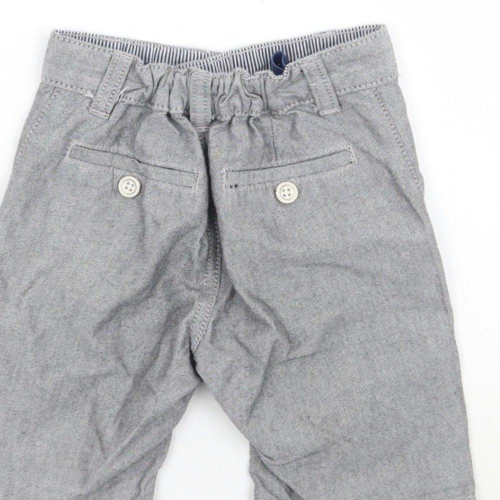 Brand and care label for George boys’ grey cropped trousers, size 12-18, months