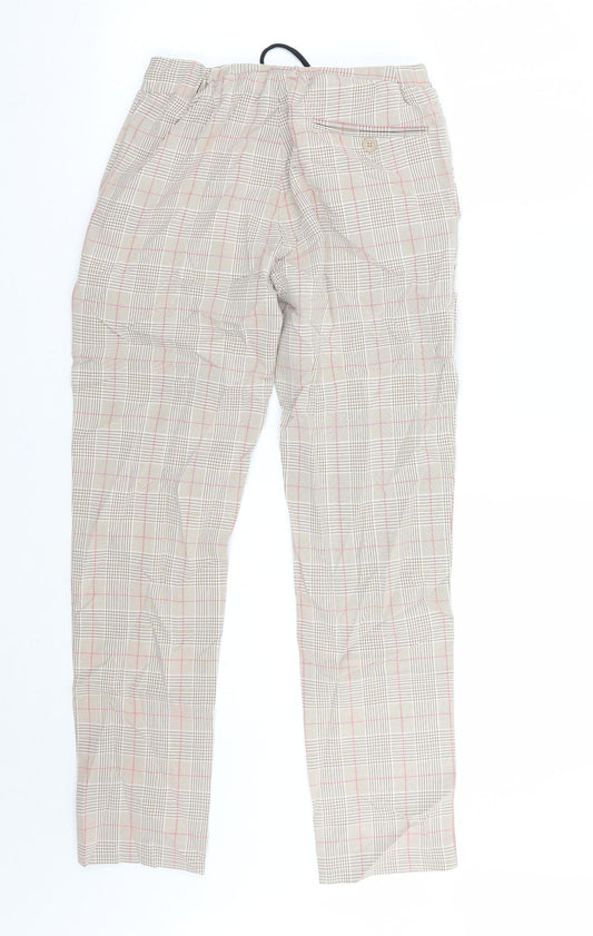 Boohoo Mens Blue Check Trousers Size 28 L27 in