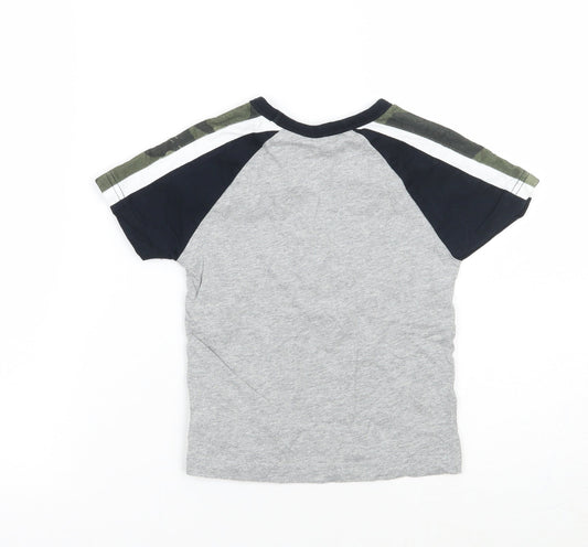 NEXT Girls Grey Geometric Basic T-Shirt Size 2 Years