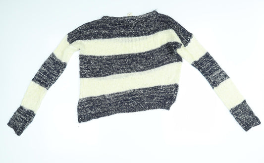 Andrea Jovine Womens Multicoloured Striped Pullover Jumper Size M