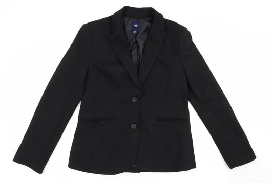 Additional front view of Gap women’s black jacket suit jacket, size UK 10