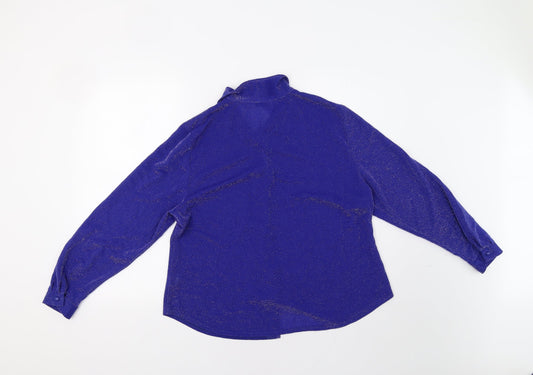 Berkertex Womens Blue Basic Button-Up Size 18